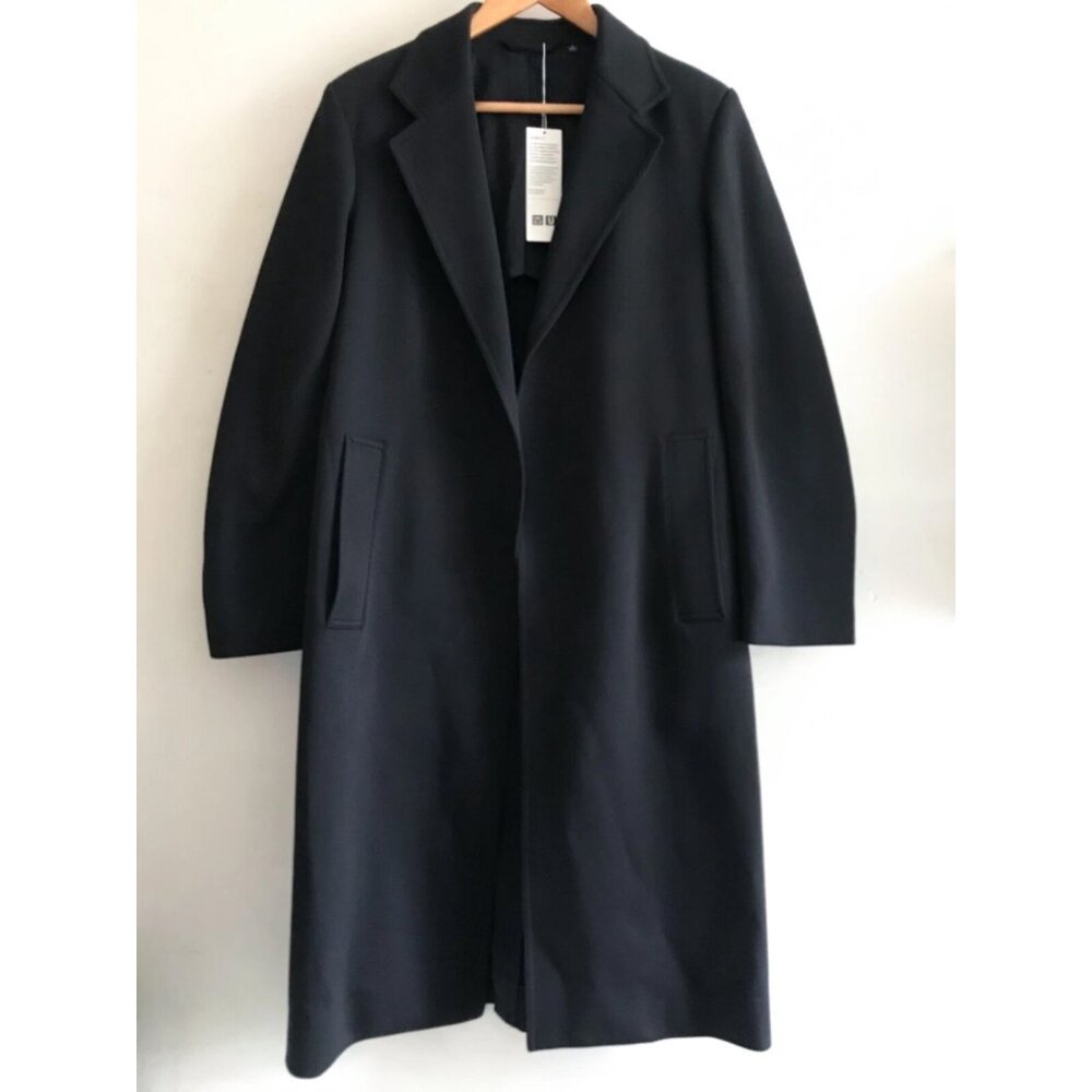 Uniqlo U Lemaire Women Jersey Black Belted Chester Coat